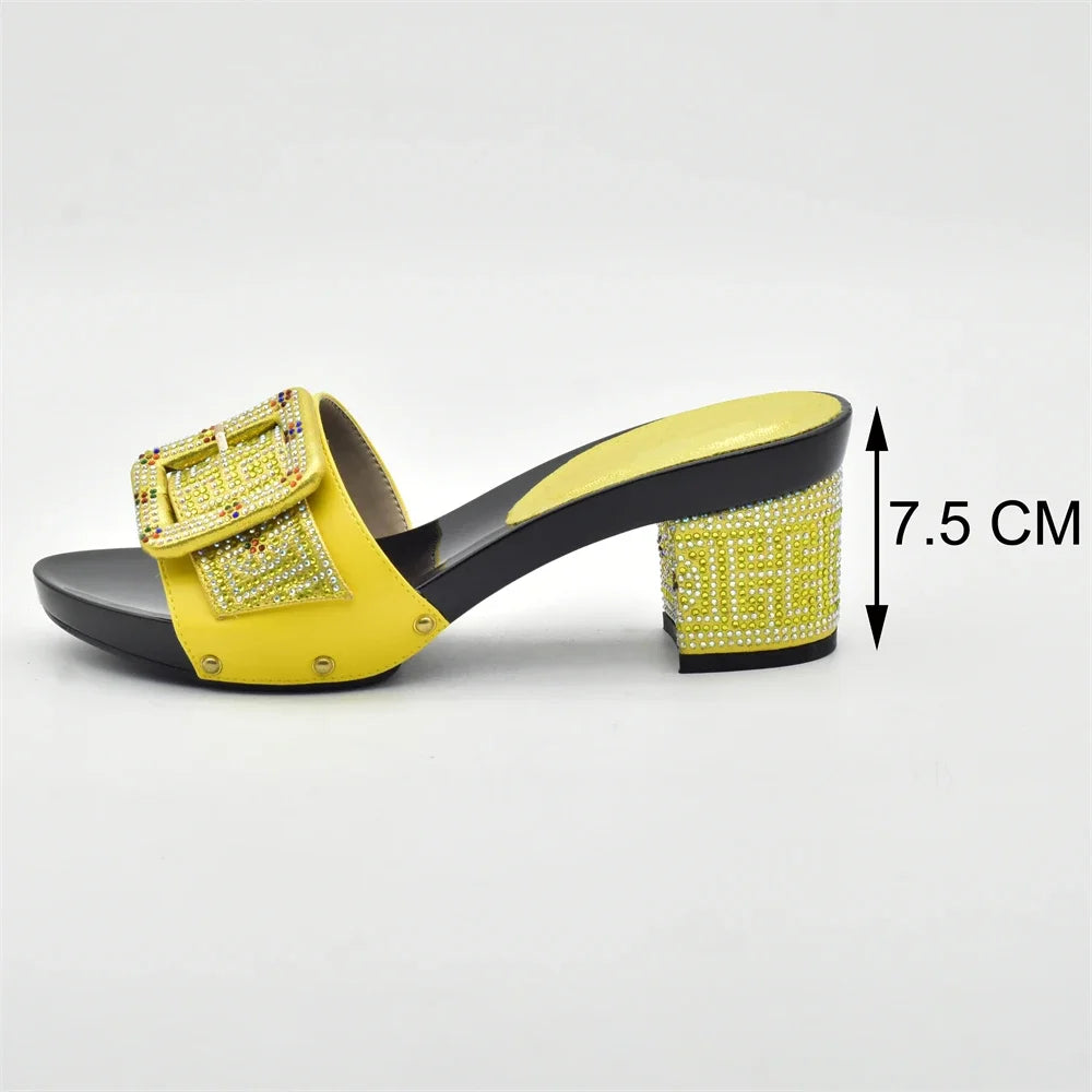 Peep Toe Slingback Pumps & Matching Bags – Italian Style Party Shoe Set with Rhinestone Luxury (Sizes 37-43)