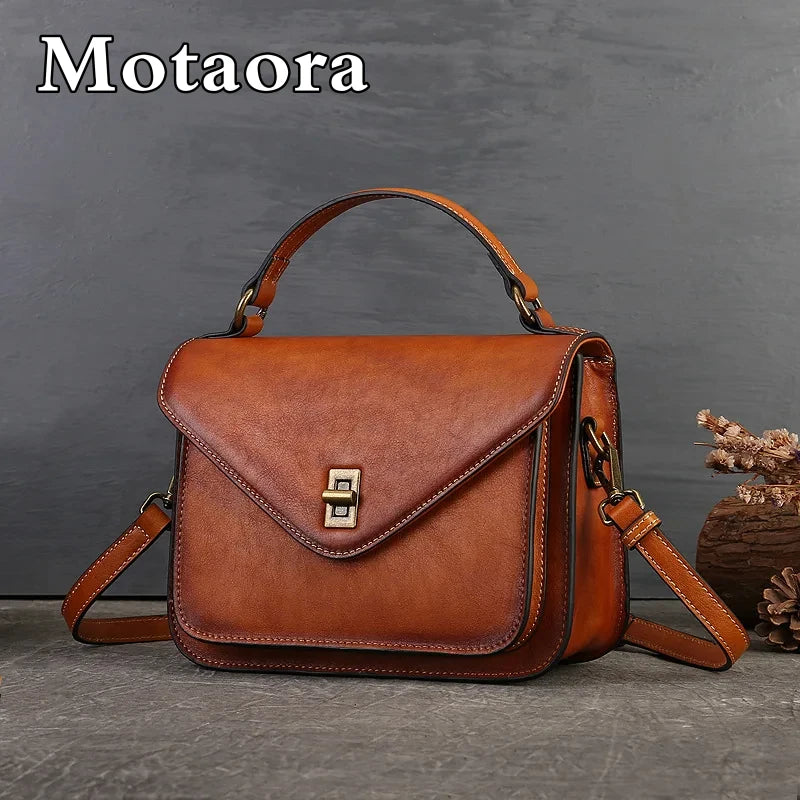 MOTAORA 2025 Trend Genuine Leather Women's Luxury Designer Shoulder Bag | Square Shape Handbag