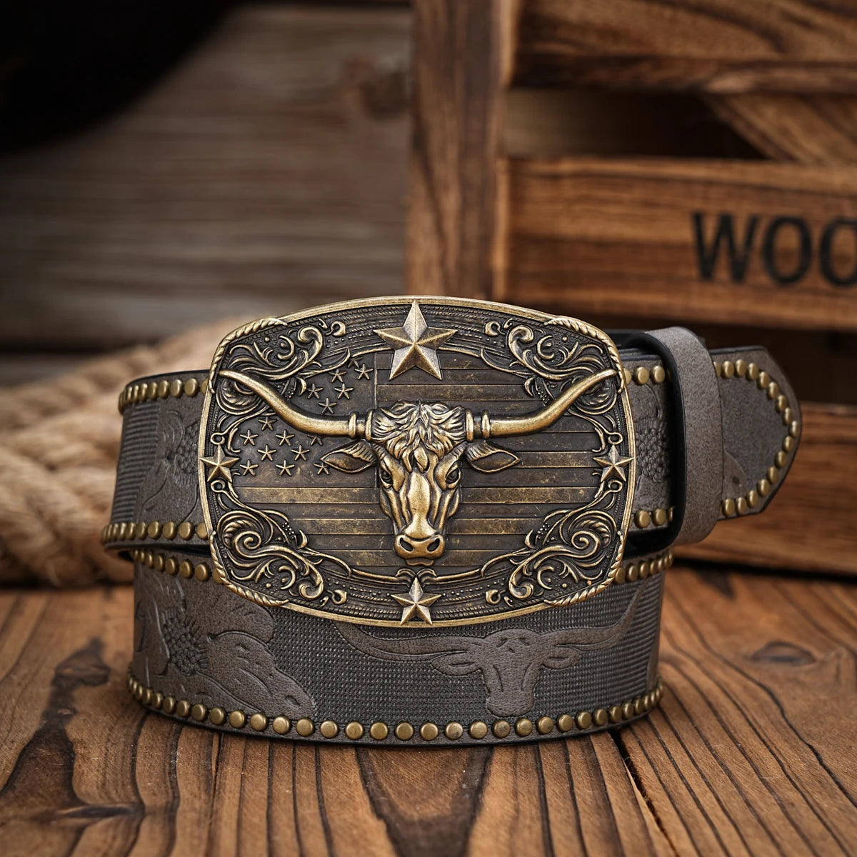 A casual, individual and retro belt, Western-style clothing accessory, metal buckle, PU belt, suitable for both men and women