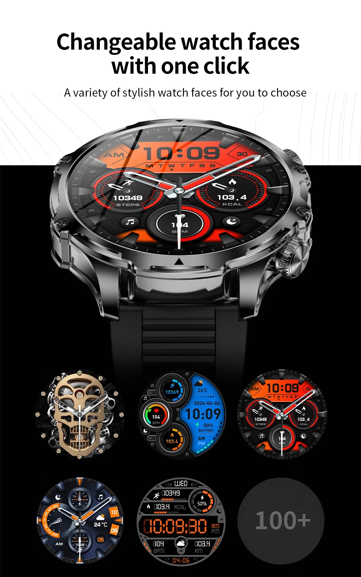 LIGE New 1.9" AMOLED 416*416 Screen Smart Watches Flashlight Outdoors Sports Fitness Tracker 700mah Large Battery Men Smartwatch