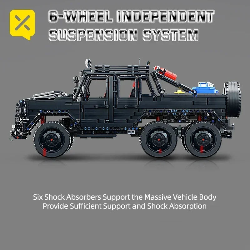 شاحنة بيك أب GrabliWorld MudRaptor™ 6x6 - مجموعة مكعبات الطرق الوعرة 3224 قطعة (مقياس 1:8)
