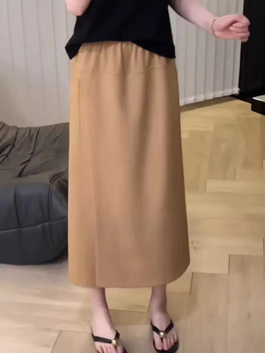 High Waist Wide Leg Pants Skirt Casual Loose plus Size Summer Trendy Slimming A-Line Skirt Commute Sle Eighteen Pants