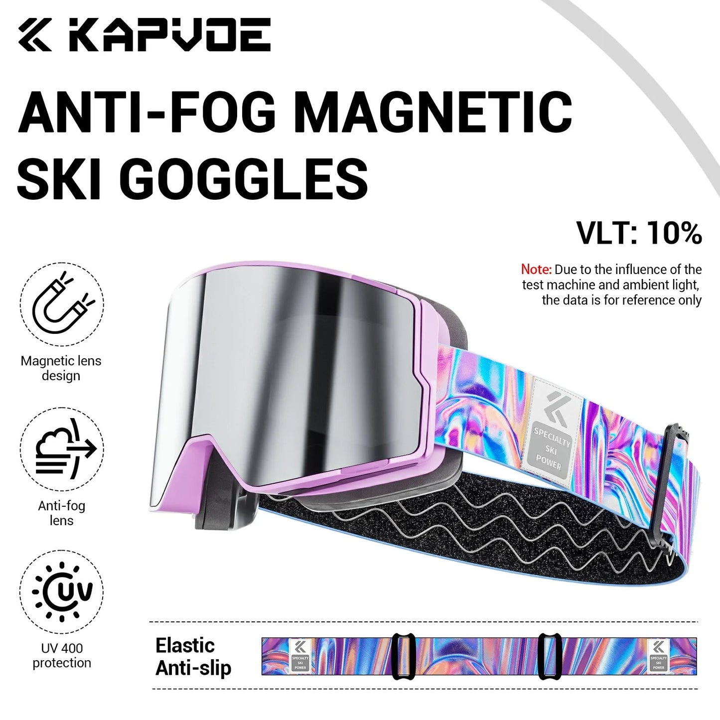 KAPVOE New Photochromic Outdoor Sport Ski Snowboard Goggle Men UV400 Protection Women Glasses Magnetic Attraction Skiing Goggles