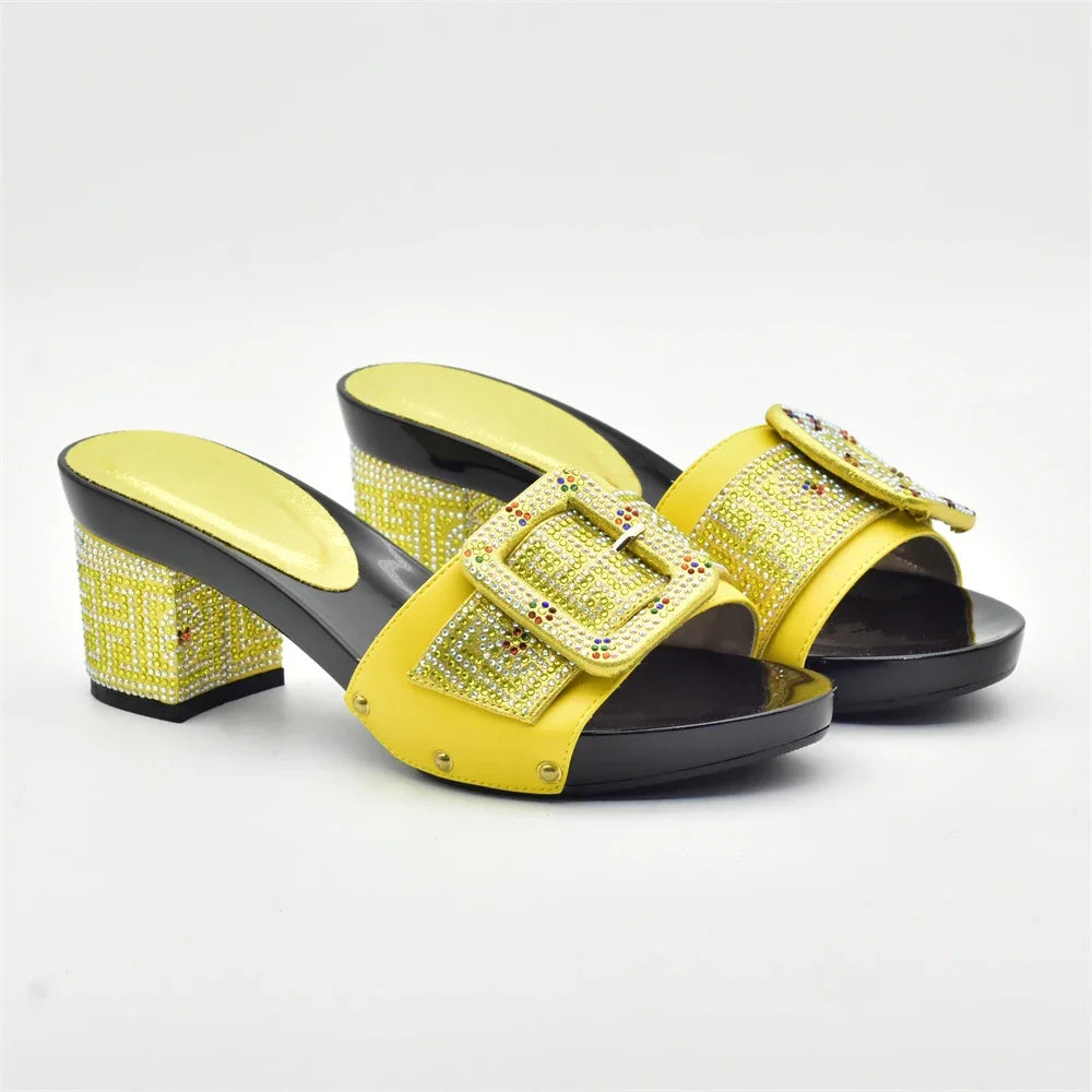 Peep Toe Slingback Pumps & Matching Bags – Italian Style Party Shoe Set with Rhinestone Luxury (Sizes 37-43)