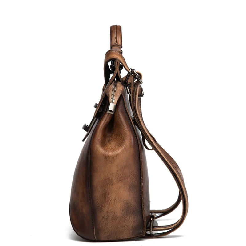 MOTAORA Women's Bag High Quality Vintage Backpack For Women Luxury Genuine Leather Backpacks Large Capacity Handmade Bags Female