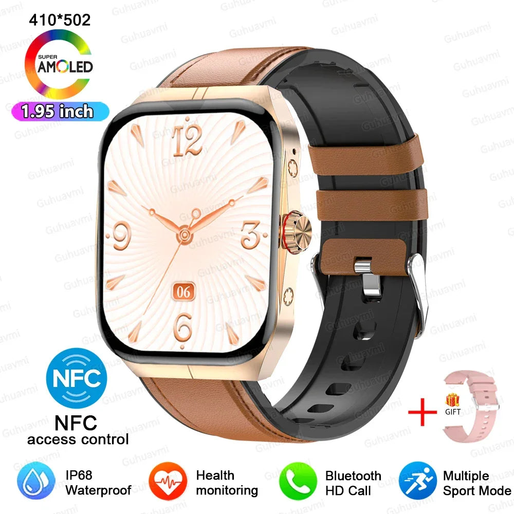 Smartwatch Men Women NFC AMOLED Screen Always Show Time Clock Bluetooth Call IP68 Waterproof Smart Watch Sport Fitness Bracelet