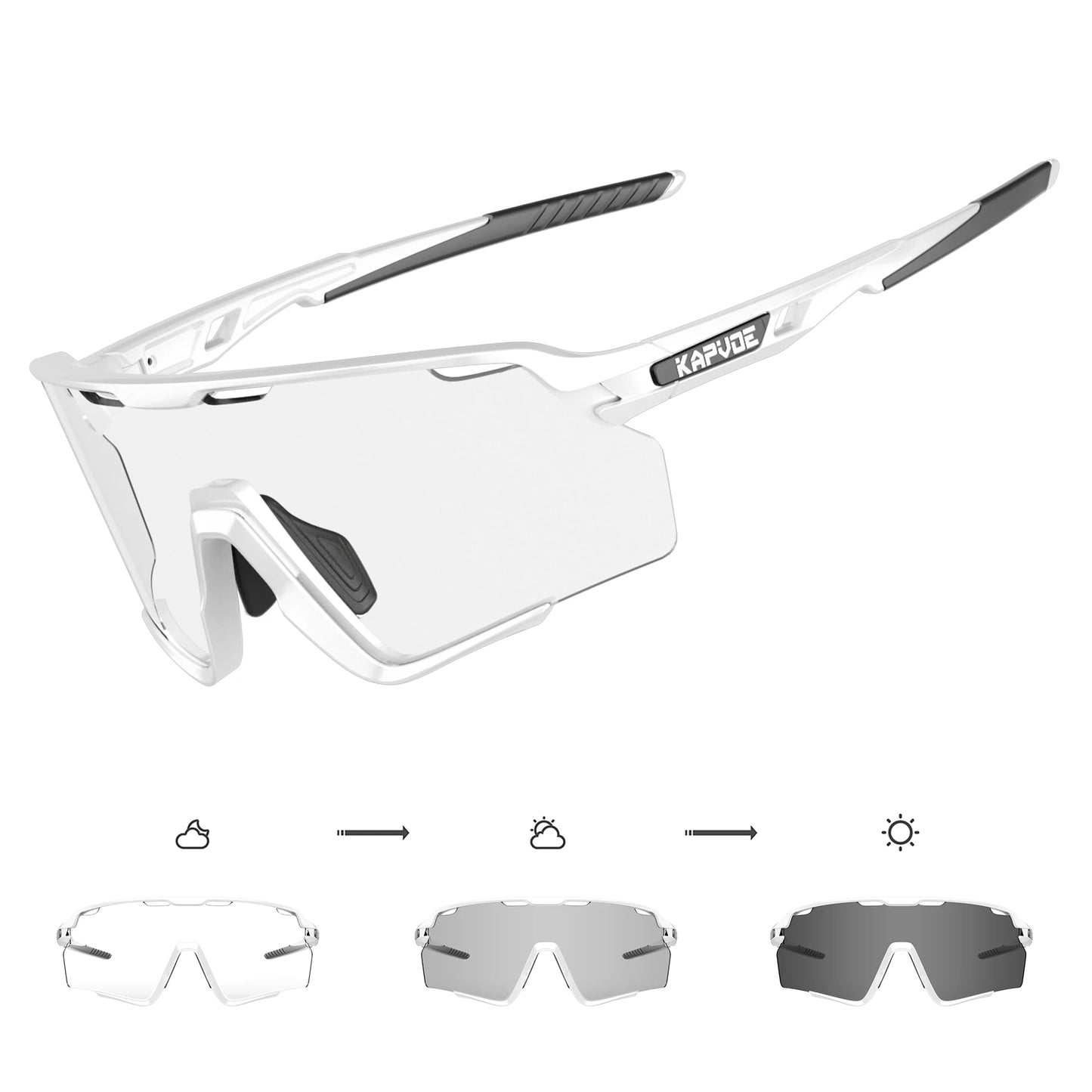 Kapvoe Photochromic Sunglasses Outdoor Bicycle Cycling Glasses MTB Driving Bike Eyewear Women Man Sports Hiking UV400 Goggles