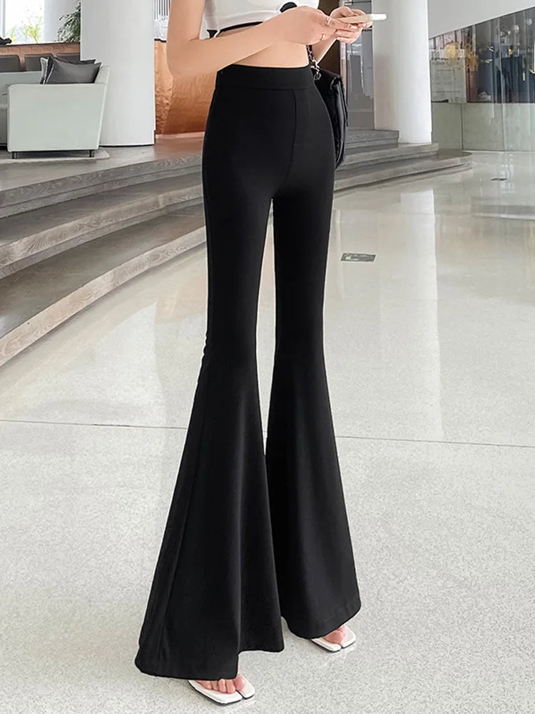 Bla Slimming High Waist Wide Leg Pants Women's Summer Thin Extended Tall Micro Flared Casual Drapey Commute Sle Trousers