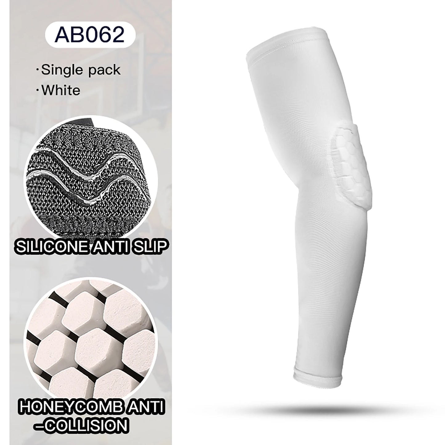 1pc Sports Elbow Protection Honeycomb Anti-collision Pressure Protection Arm Sleeve Basketball Cycling Fitness Protective Gear