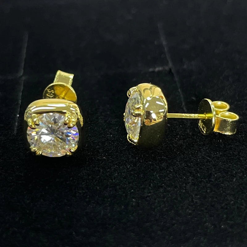 Lnngy 925 Sterling Silver Square Shape Stud Earring Certified Sparkling 6.5MM 1CT Moissanite Earrings For Women 2025 New Jewelry