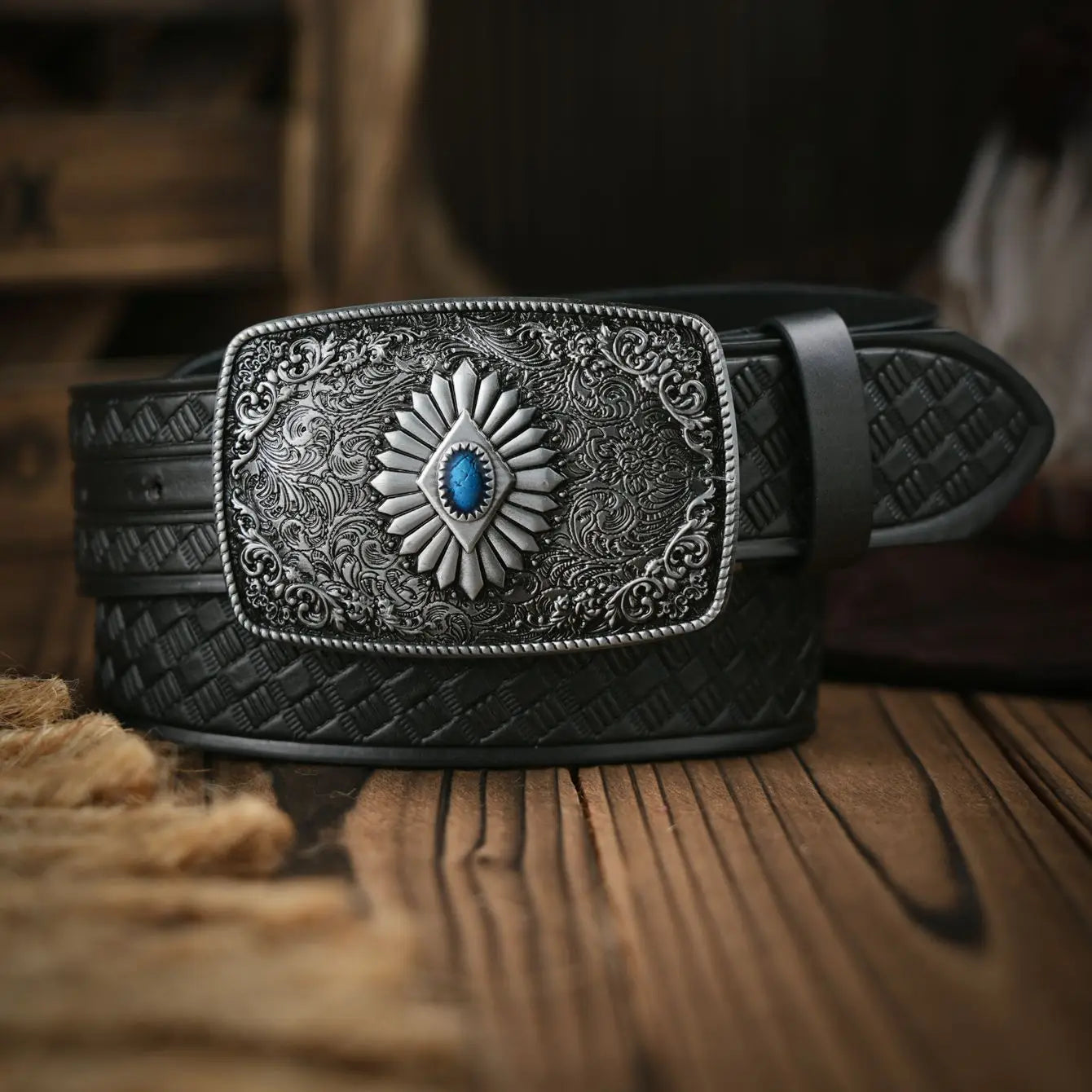 A men's and women's casual retro belt Western style! PU leather belt with metal buckle, suitable for daily work wear