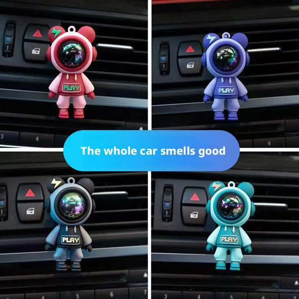 Car Air Outlet Perfume Tablets 3D Lightning Bear Air Conditioner Mouth Interior Decoration Products Car Deodorization Spaceman