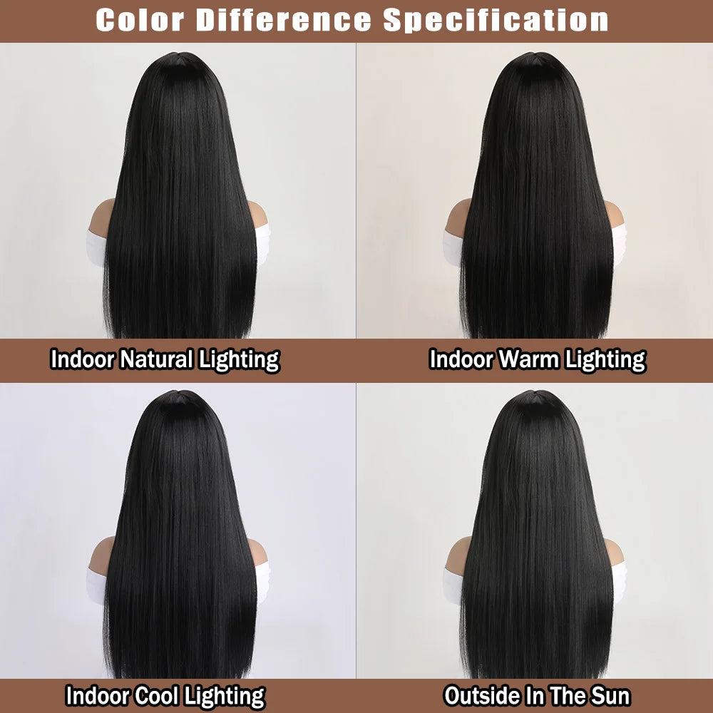 26Inch Colour Wig Long Straight Synthetic Wig for Women Fashion Wig for for Daily Halloween Costume Party Cosplay 