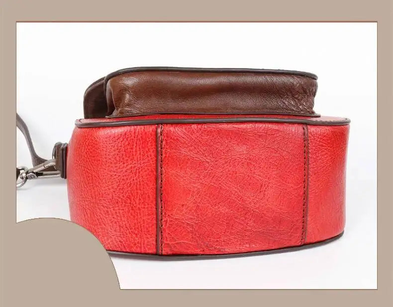 MOTAORA Women Shoulder Bag Luxury Retro Saddle Bags For Ladies Genuine Leather Messenger Bags Female Handmade Embossed Women Bag
