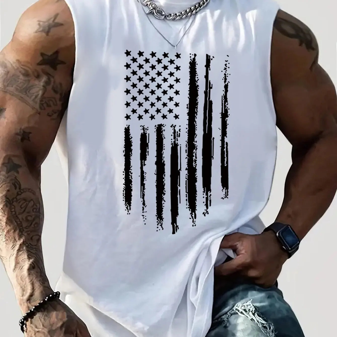 🇺🇸 Men’s Summer Sleeveless Vest,
American Flag Print | Loose Fit | Comfortable & Breathable | Casual & Travel
