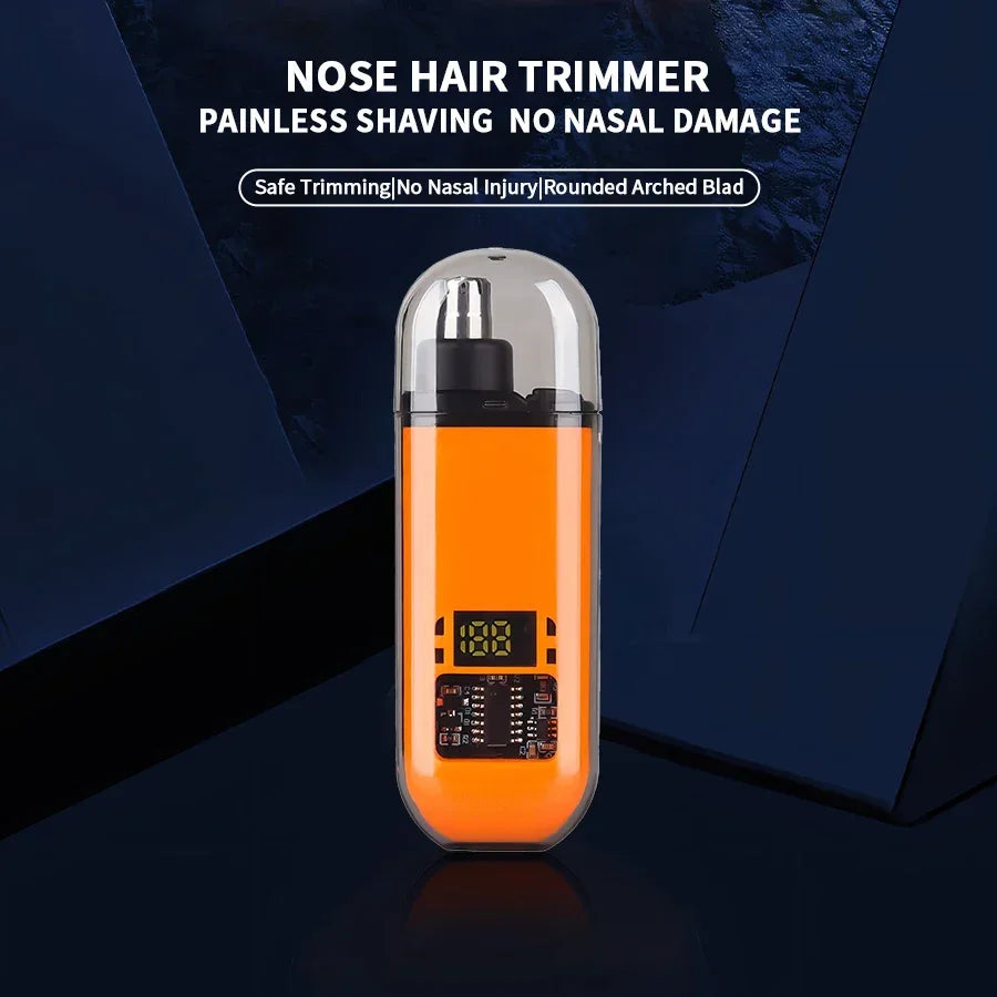 2-in-1 Electric Portable Ear & Nose Hair Trimmer Clipper – Professional Painless Grooming Tool for Men