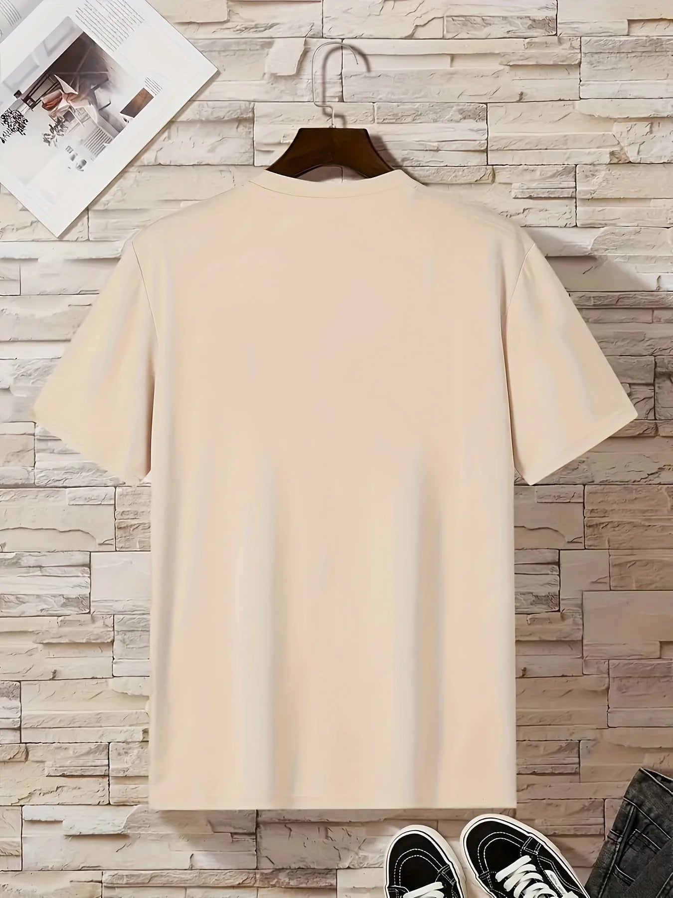 Men’s Summer 100% Cotton Casual T-Shirt,“Stay” Letter Print | Loose Fit | Round Neck | Breathable Comfort