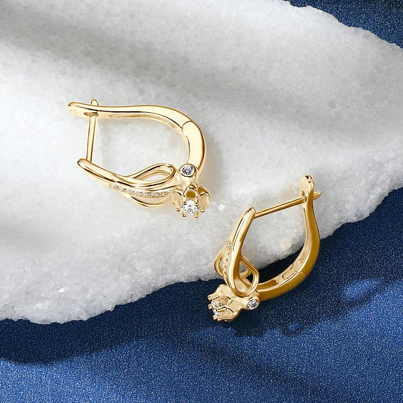 Lnngy Brilliant 3mm Infinity Moissanite Earring oorbellen zilver 925 Sterling Silver Hoop Earrings For Women Wedding Jewelry