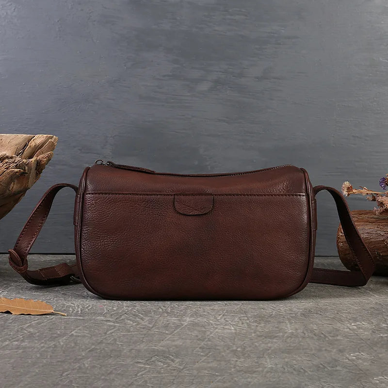 MOTAORA New Handmade Small Cowhide Shoulder Pillow Bag Women Genuine Leather Handbag Purse Retro Genuine Leather Crossbody Bags
