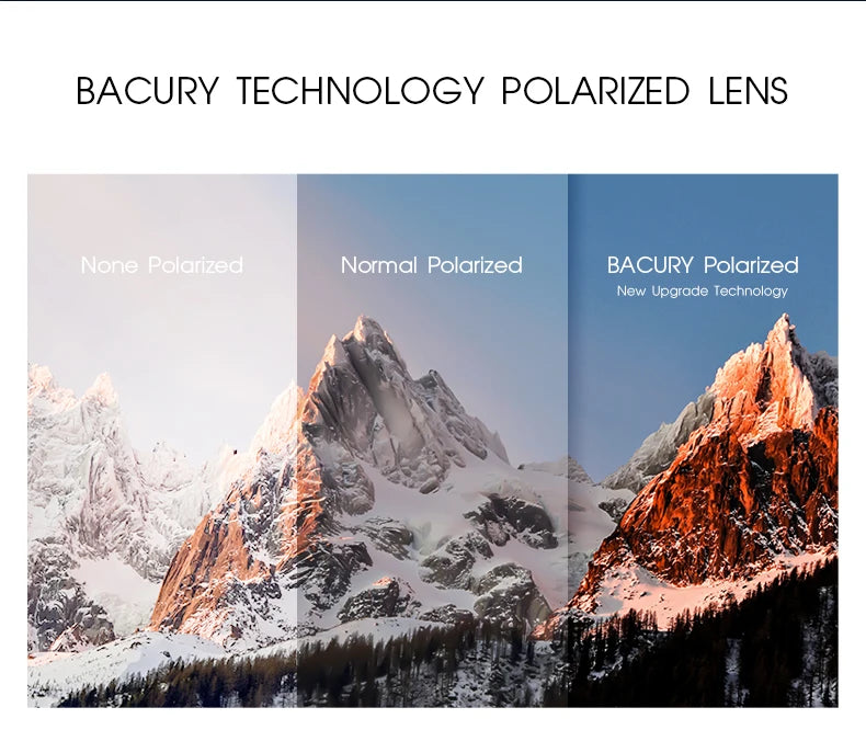 BACURY Fashion Sports Sunglasses for Men High Quality TR-90 Ultra Light Comfortable Frame for Women Outdoor Activity Sunglasses