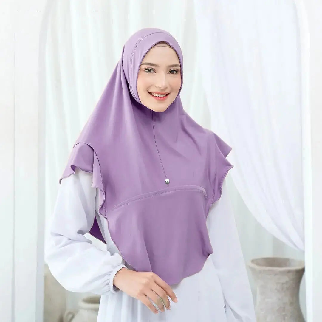 Ready to Wear Turban Hijab for Muslim Women Arab Scarf, One Piece Amira Islamic Headscarf Malaysian Headband Shawls Eid