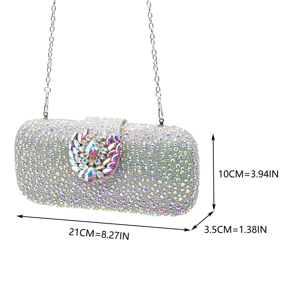 New Italian Shoe and Bag 2025 High Quality Luxury Full Diamond Italian Shoes and Bags Matching Set Decorated with Rhinestone