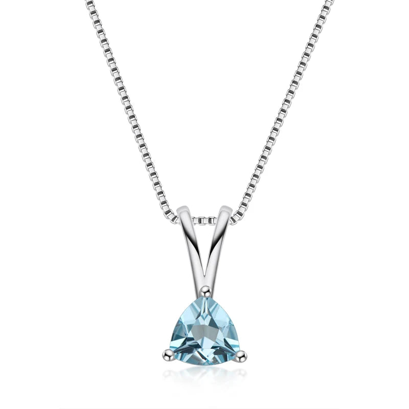 Lnngy Certified 925 Sterling Silver Chain Necklace Irregular Colorful Gemstone Pendant Necklaces for Women Collar Mujer