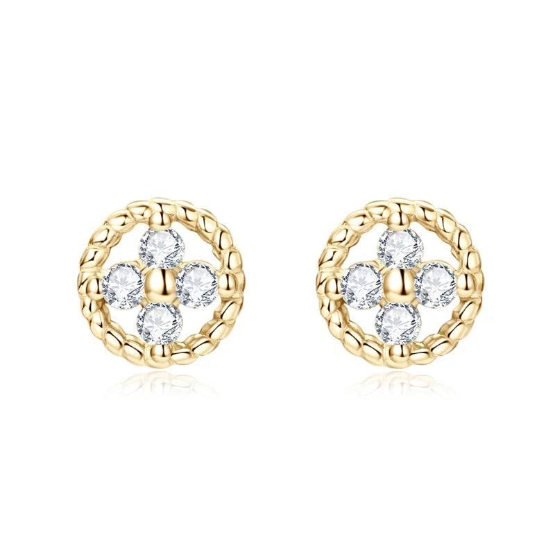 Lnngy Certified GRA Four Leaf Clover Moissanite Necklace Stud Earring Jewelry Set For Women 925 Sterling Silver Pendant Necklace