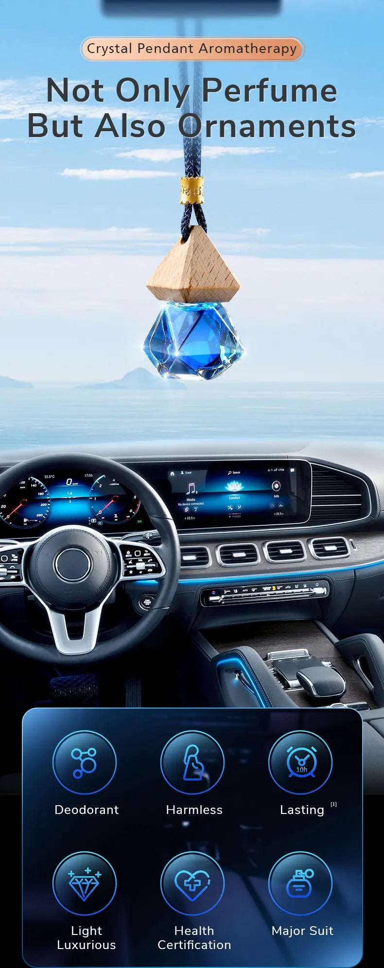 CAFELE Car Perfume Pendant Include Essential Oil Air Fresheners Universal Car Supplies Auto Flavoring Car Fragrance Decorations