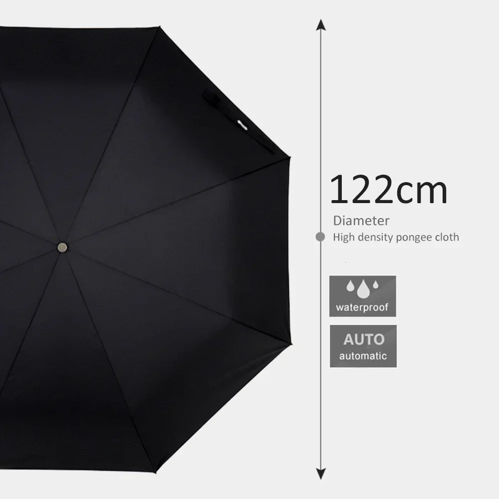 Parachase Large Rain Umbrella Men 120cm Big Folding Automatic Umbrellas Windproof 8K Outdoor Parasol Umbrella Corporation