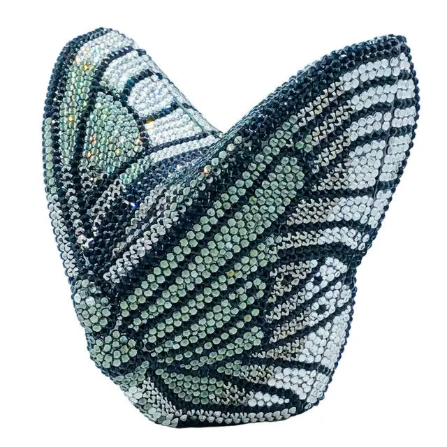 Boutique De FGG Novelty Butterfly Rhinestone Clutch Purse Handmade Women Crystal Clutch Evening Bags Party Prom Minaudiere Bag