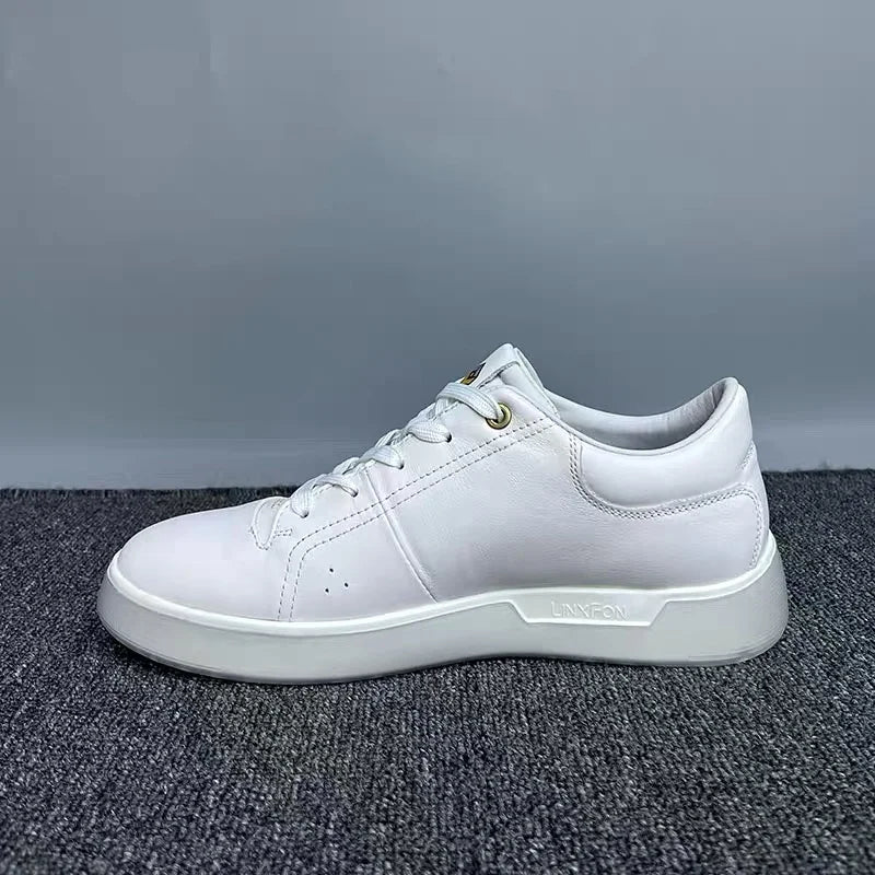Fashion Genuine Leather Men Sneakers Breathable Comfort Classic Casual Shoes Mens Outdoor Walking Shoes Couple Footwear