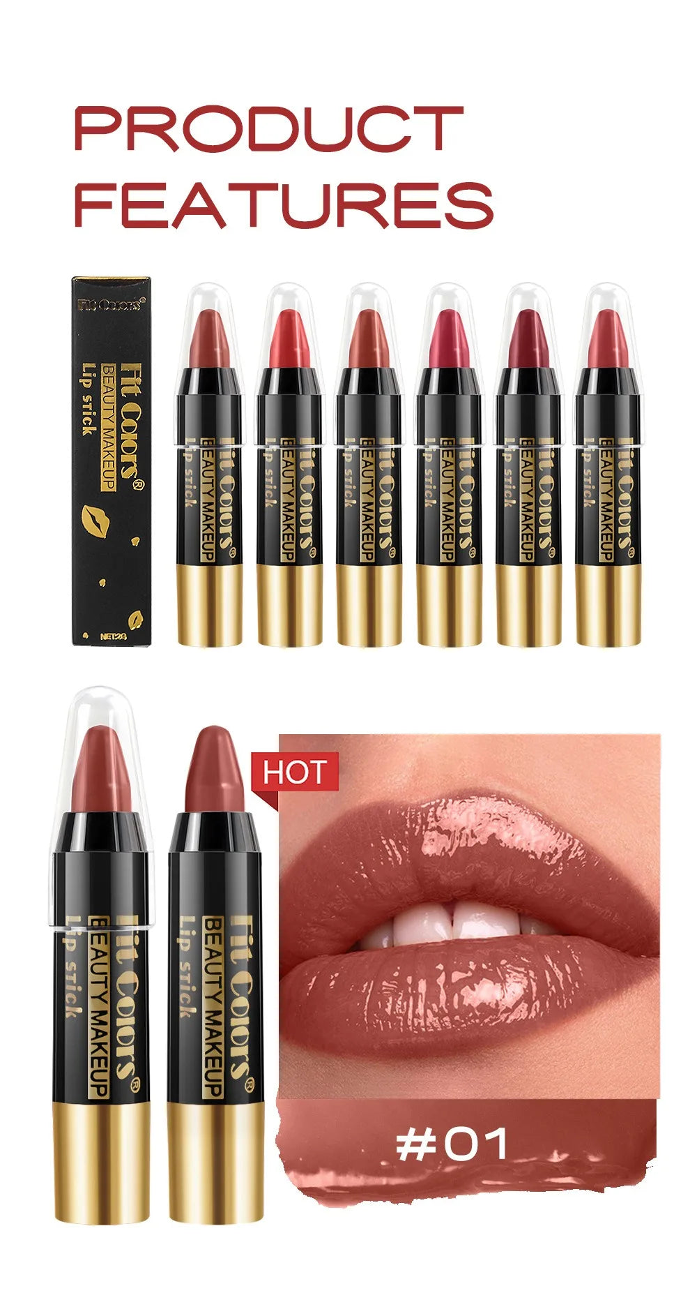 Moisturizing Crayon Lip Gloss Stick Velvet Long Lasting Non Stick Cup Lip Balm Waterproof Jelly Tint Lipstick Liner Pen Makeup