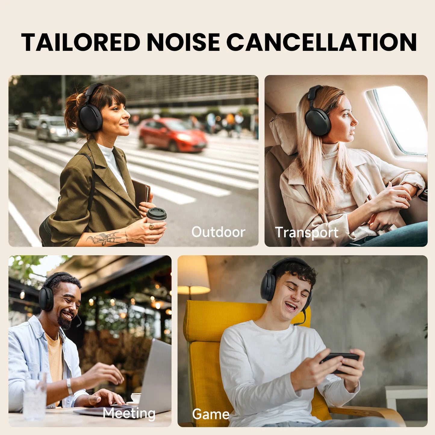 Oneodio SuperEQ A200 ANC Wireless Bluetooth 5.4 Headphones Active Noise Canceling Over Ear Headset With ENC Mic Hi-Res Audio APP