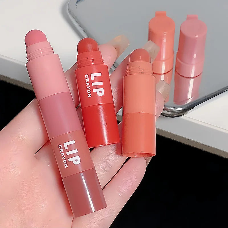 Mini Lipstick Set Matte 4 Colors Lipstick Combination 4 Sections Velvet Grapefruit Red Lip Pigment Non-stick Cup Lip Gloss kit