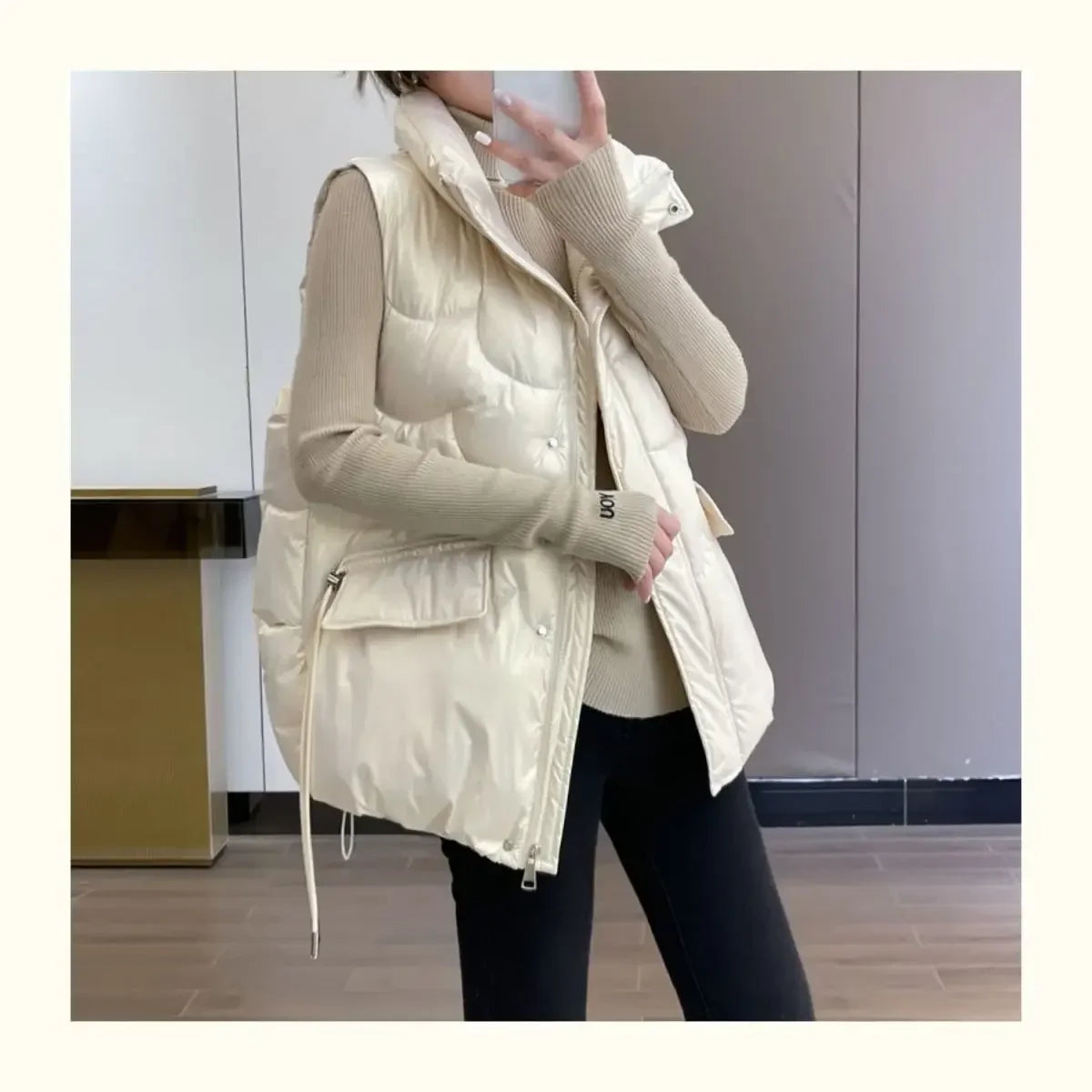2023 New Down Cotton Vest for Women Autumn Winter Lightweight Vest Casual Loose Jackets Coats Women Fashion Sleeveless Parkas