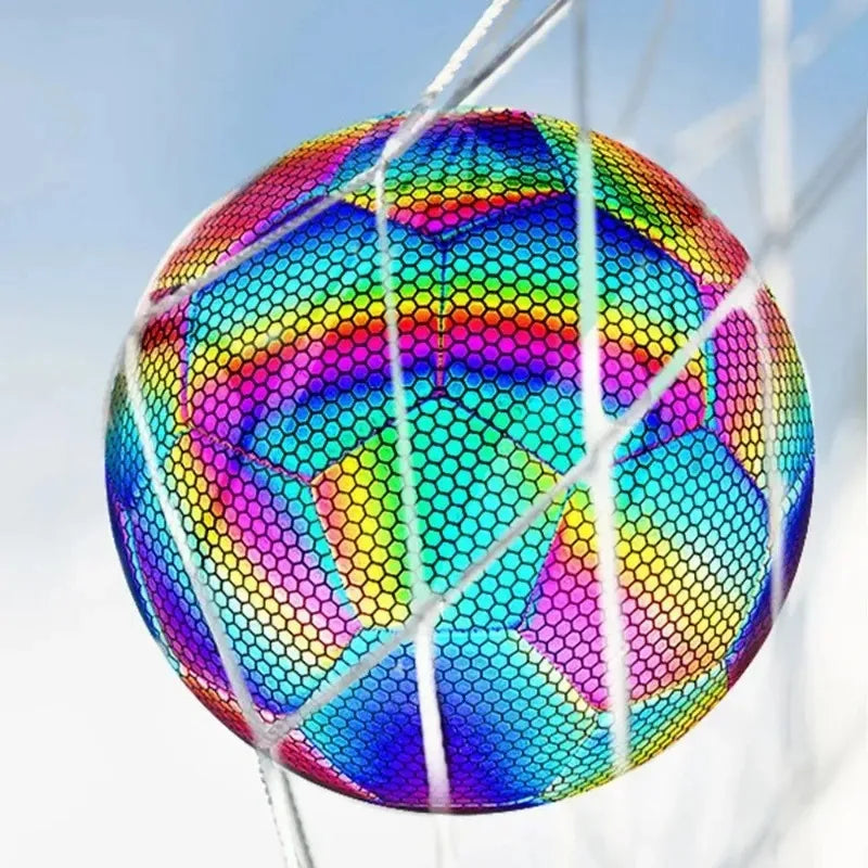 Soccer Reflective Football Luminous Ball Night Outdoor Sports Glowing Standard Soccer Size 5 4 for Boys, Kids Training Football
