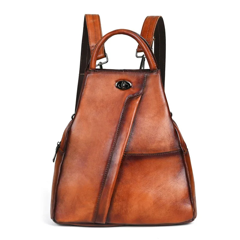 MOTAORA New Vintage Cowhide Women's Backpack Genuine Leather Travel Handbag Casual Large Capacity Solid Schoolbag Shoulder Bags