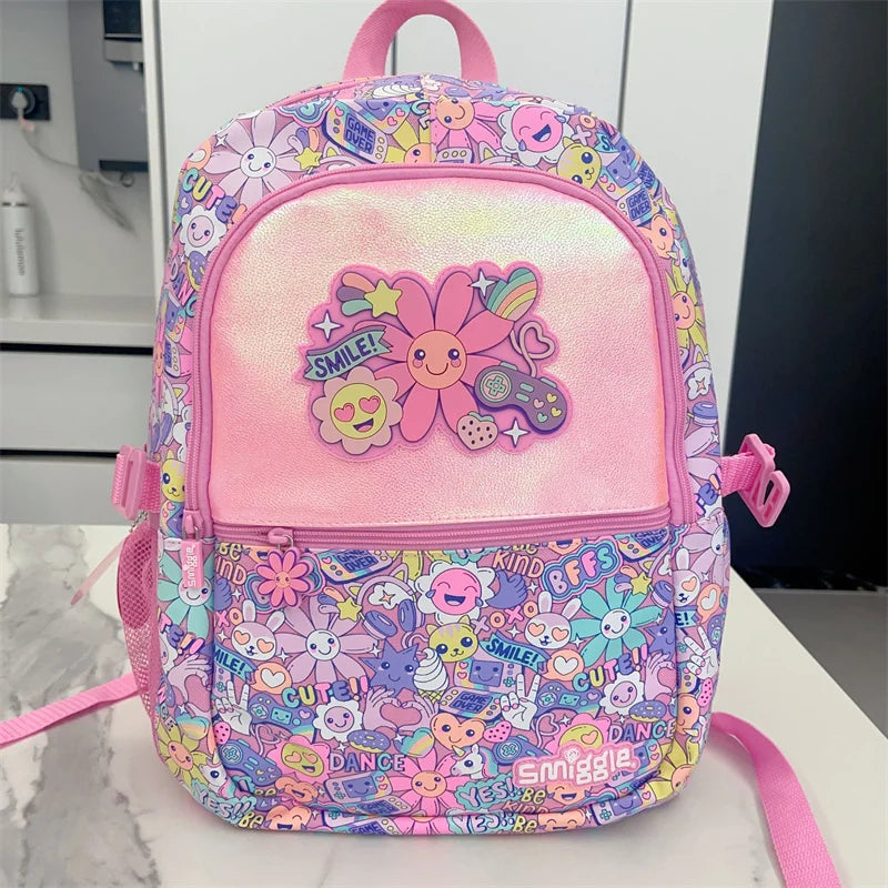 Genuine Australia Smiggle Backpack Pink Sunflower School Bag Cartoon Series Anime Backpack Student Gift Separate Purchases