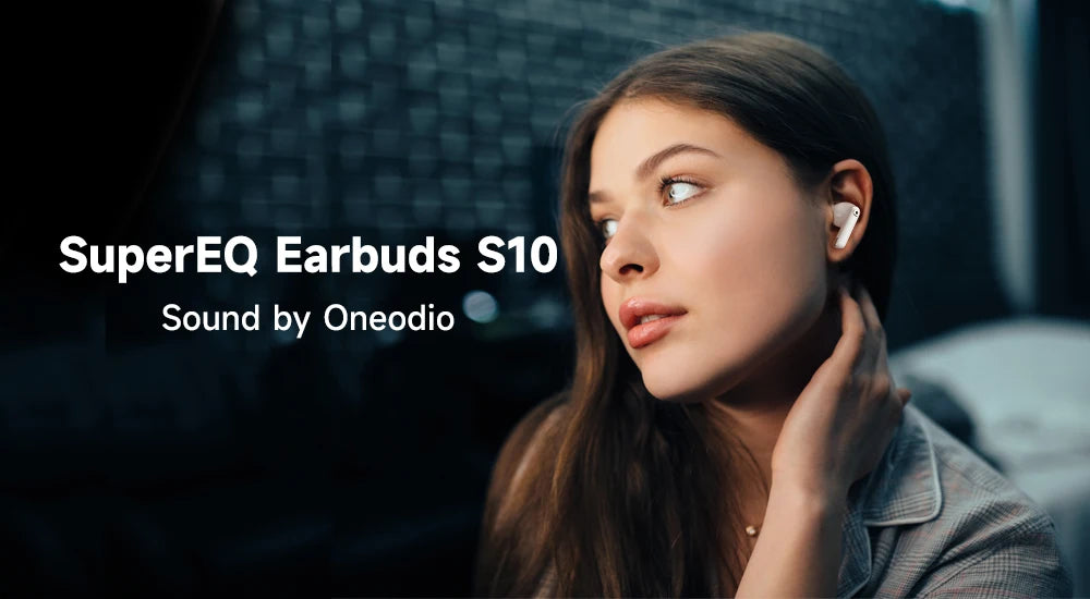 Oneodio SuperEQ S10 ANC Bluetooth 5.4 Wireless Earphones TWS Active Noise Cancelling Headphones Earbuds With ENC Mics Game Mode