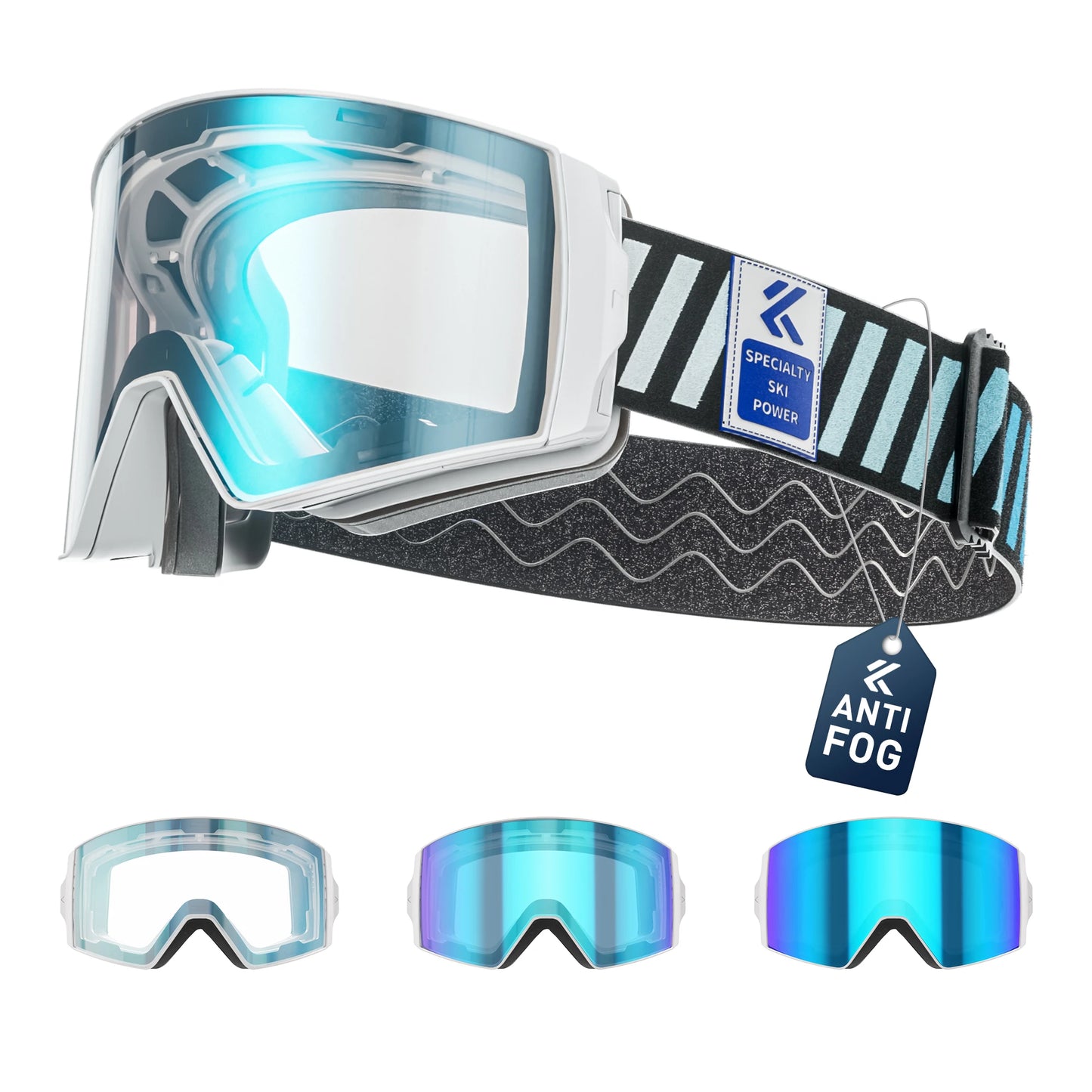 KAPVOE Photochromic Ski Snowboard Mask Goggle Men UV400 Protection Women Glasses Magnetic Attraction Anti-Fog Skiing Goggles