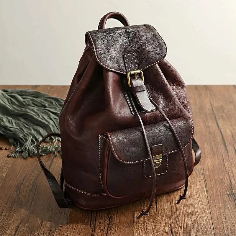 MOTAORA New Women's Genuine Leather Backpack High-Quality Vintage Anti-Theft Daypack for Ladies Luxury Designer Girl School Bags