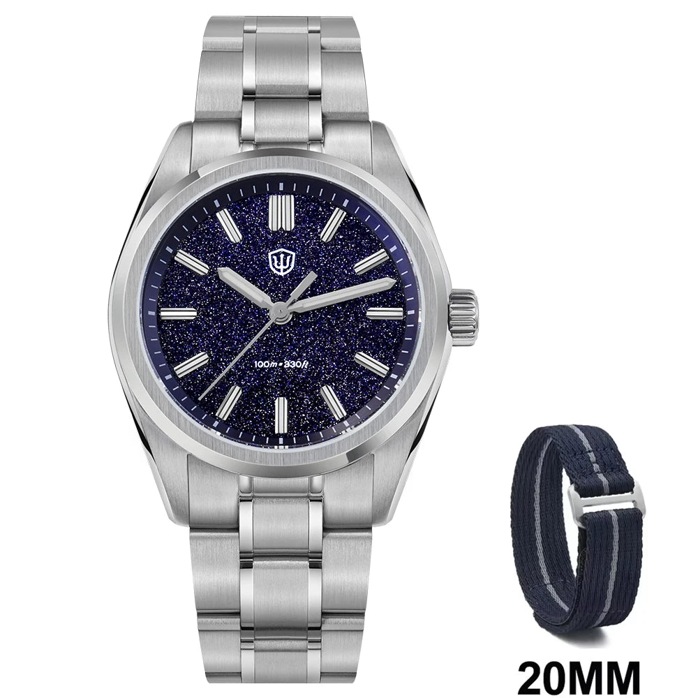 Watchdives WD0003B Original Design Aventurine Dial Men Watch VH31 Sweep Seconds Quartz Movement 36mm Watches Luminous Waterproof