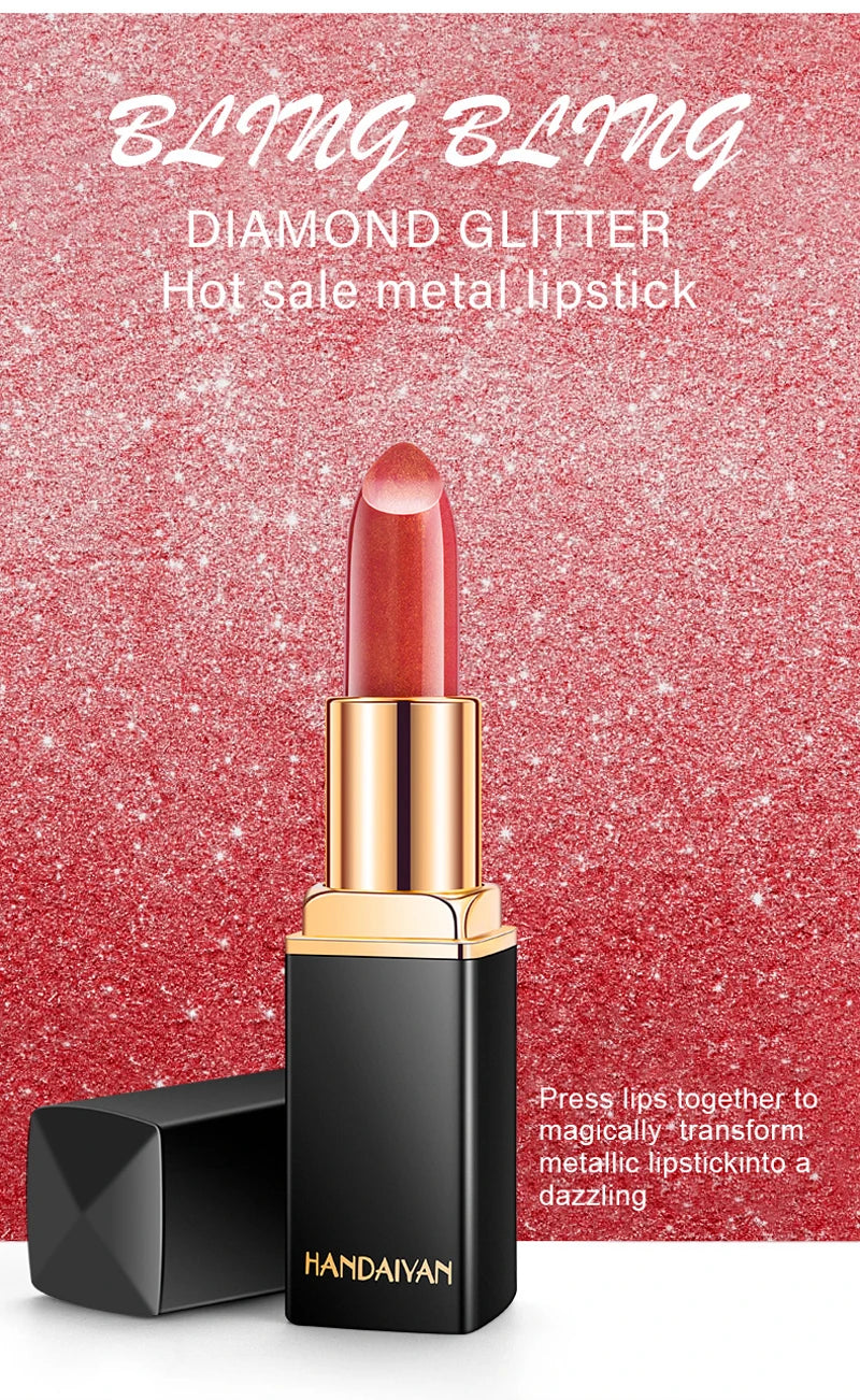 Black tube gold shiny lipstick, pearl moisturizing lipstick 9 colors available