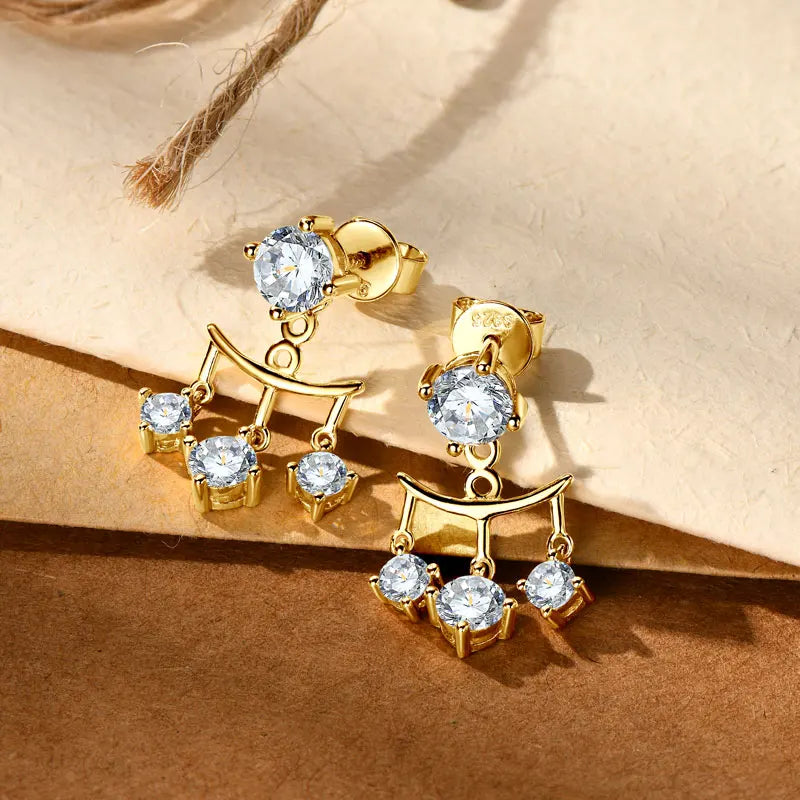 Lnngy Certified GRA 5mm 0.5ct Moissanite Earrings For Women 925 Sterling Silver Stud Earring Sparkling Korean Wedding Jewelry