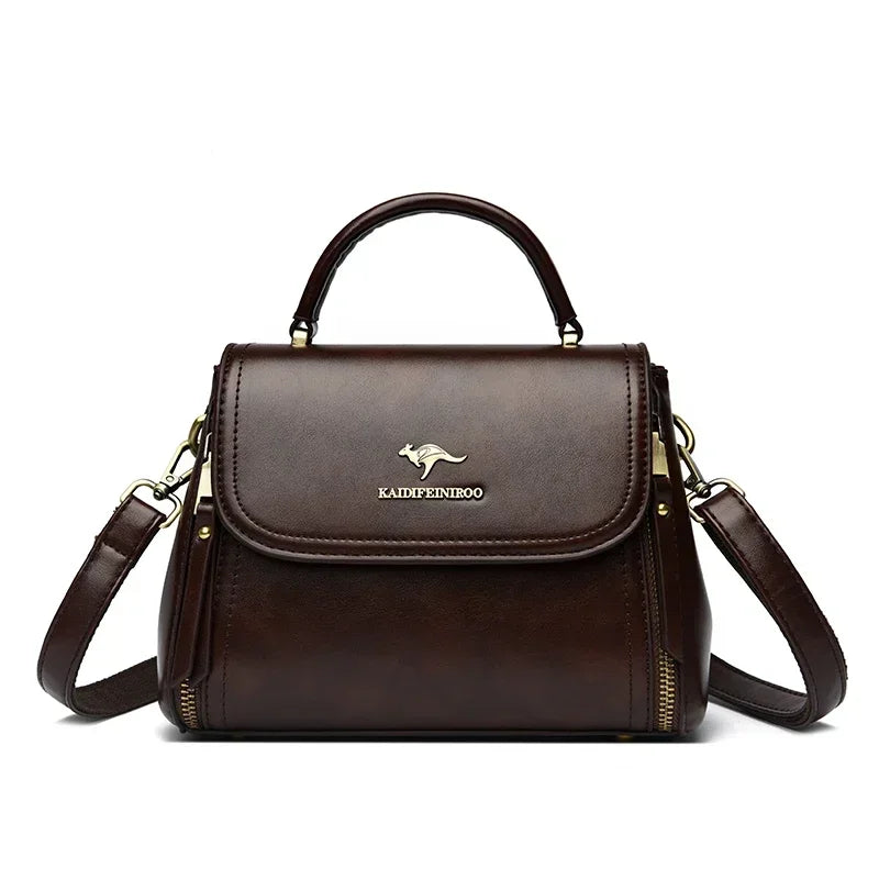 High Quality Soft Leather Tote Bag Fashion New Solid Ladies Purses and Handbags Large Capacity Shoulder Croosbody Bag for Women