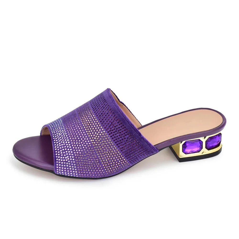 2025 New Classic Design Sandals Italian Style Lady Shoes Low Heel Summer Mules Comfy Sandals Wedding Shoes Bride Party Pumps