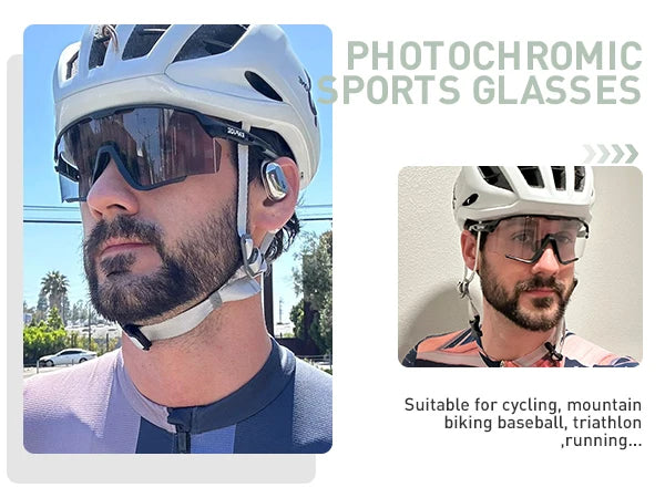 Kapvoe Photochromic Sunglasses Outdoor Bicycle Cycling Glasses MTB Driving Bike Eyewear Women Man Sports Hiking UV400 Goggles