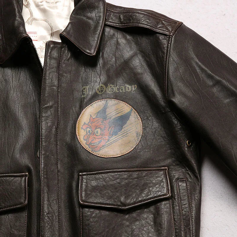 Saipan B29 Bomber Flight Suit Genuine Leather Jacket Men's New Zealand Sheepskin Fat Plus Size Bubble Leather Leather Coat tops