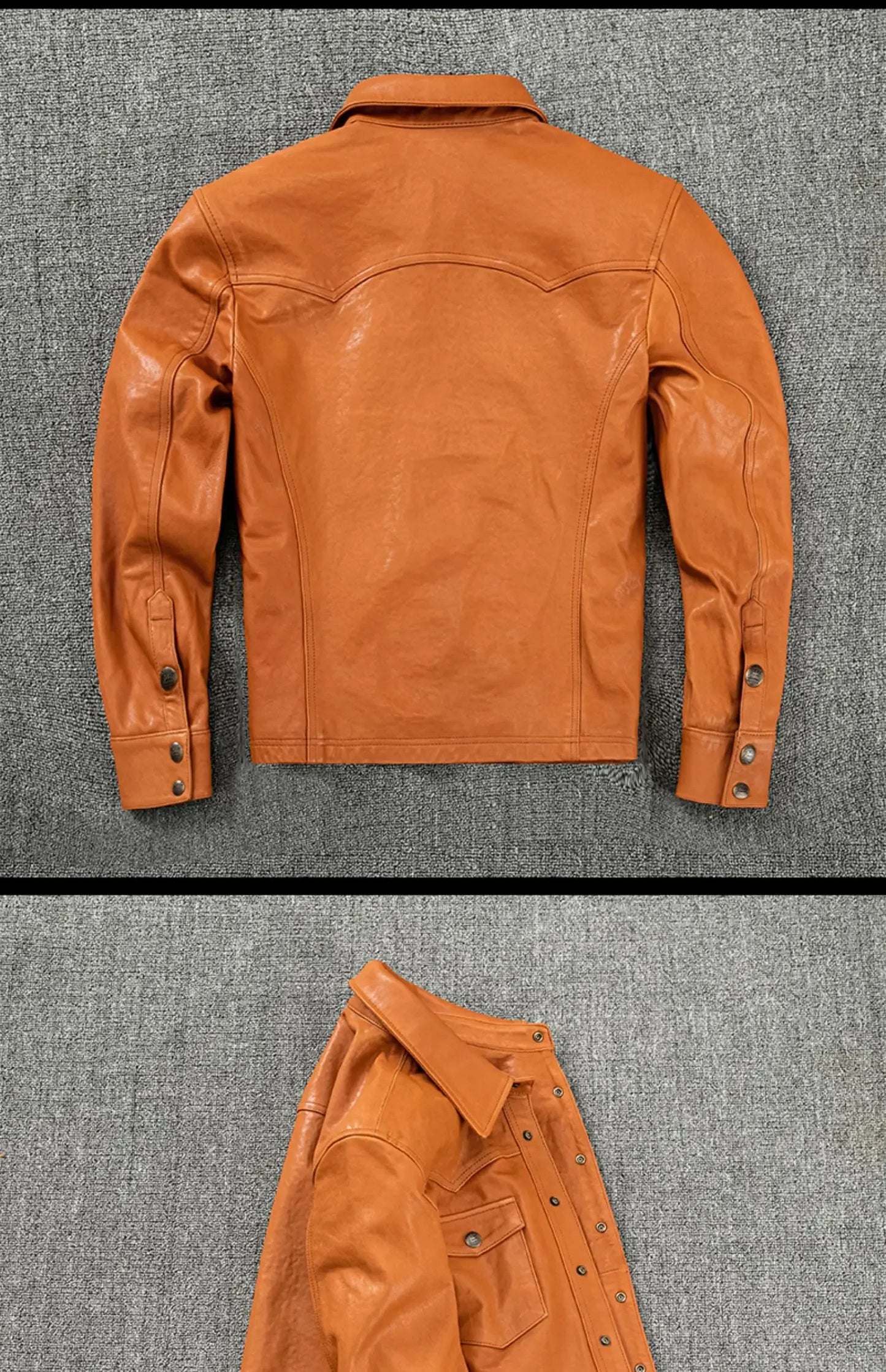 Men's Korean Style Sheepskin Leather Jacket – Slim Fit Casual Short Coat